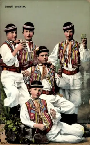 Ak Männer in ungarischen Trachten