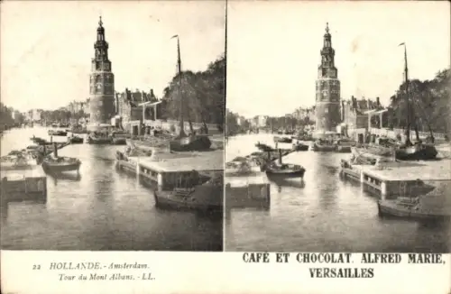 Stereo Ak Amsterdam Nordholland Niederlande, Mont Albans Turm