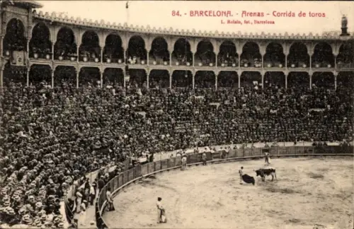 Ak Barcelona Katalonien Spanien, Stierkampf-Arena
