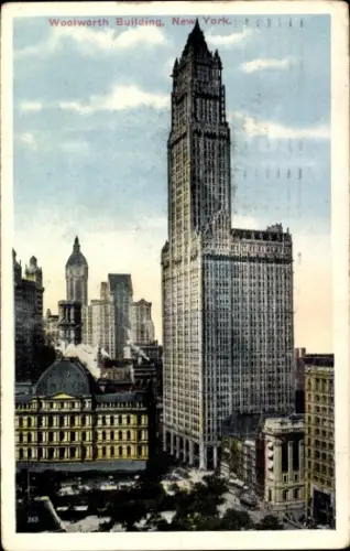 Ak New York City USA, Woolworth Building,  Hochhaus, 1916