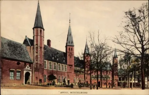 Ak Middelburg Zeeland Niederlande, Abtei   Gebäude, Bäume, 