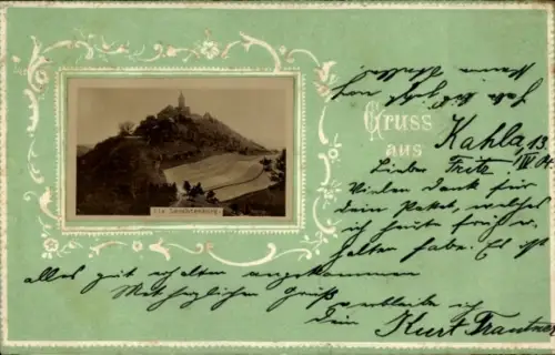 Ak Kahla in Thüringen, Die Leuchtenburg, Gruss aus  handschriftlicher Text
