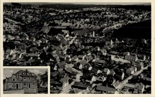 Ak Brombach im Wiesental Lörrach Baden, Luftaufnahme von Brombach, Häuser, Landschaft, Gasthaus z