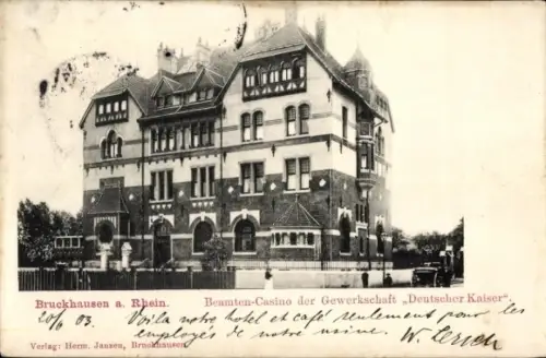 Ak Bruckhausen Duisburg im Ruhrgebiet, Beamten-Casino der Gewerkschaft Deutscher Kaiser