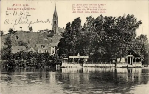 Ak Kröllwitz Cröllwitz Halle an der Saale, Krug zum grünen Kranze