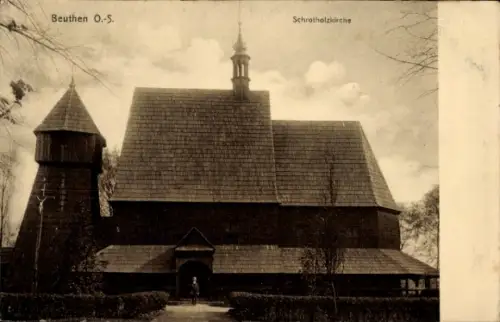 Ak Bytom Beuthen Oberschlesien, Schrotholzkirche