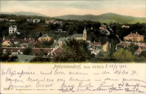 Ak Wien 18 Währing Pötzleinsdorf, Gesamtansicht