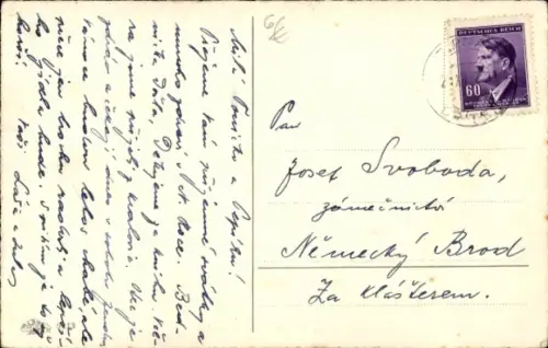 Ak Neujahr, Engel als Postboten, Telefonmasten, Winterlandschaft