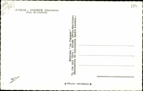 Ak Lisieux Calvados, Rue H. Cheron