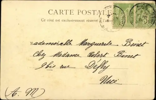 Ak Nice Nizza Alpes Maritimes, Wasserpartie