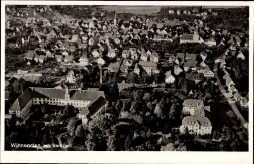 Ak Winnenden in Württemberg, Luftaufnahme von Winnenden, Stadtansicht mit Häusern