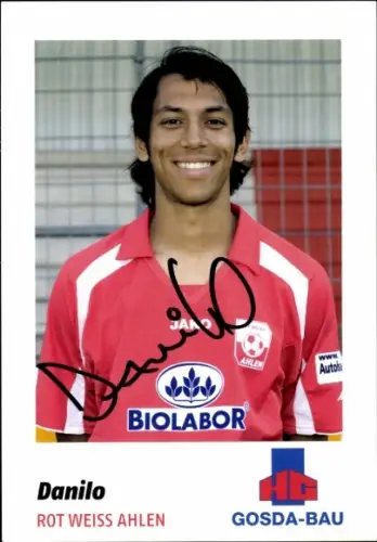 Autogrammkarte Fußballer Danilo, Rot Weiss Ahlen, Autogramm
