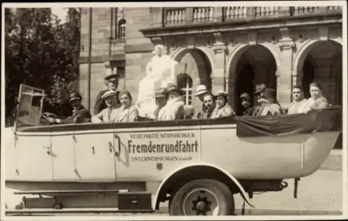 Foto Ak Autobus, Vereinigte Nürnberger Fremden-Rundfahrt Unternehmungen GmbH