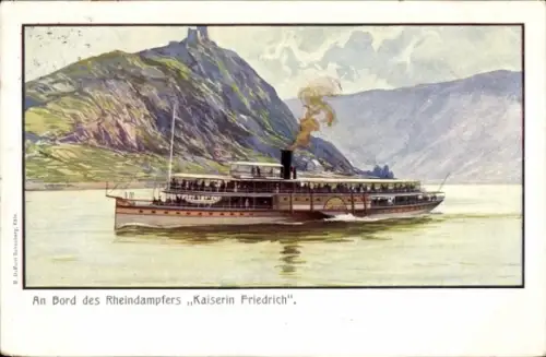 Künstler Ak Salondampfer Overstolz, Köln Düsseldorfer Rhein Dampfschifffahrt, Rheindampfer