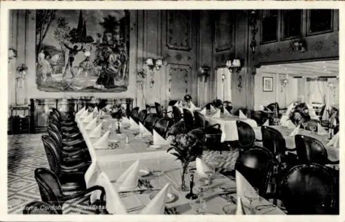 Ak Dampfschiff Sierra Cordoba, Norddeutscher Lloyd, Speisesaal