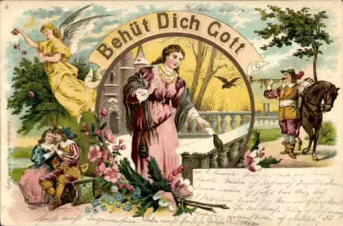Litho Trompeter von Säckingen, Behüt Dich Gott