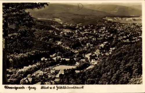 Ak Wernigerode im Harz, Blick von der Jubiläumsbank