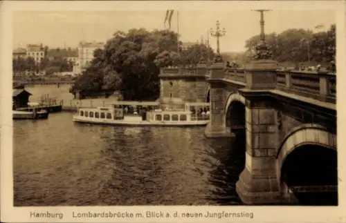 Ak Hamburg Mitte Neustadt, Lombardsbrücke, Jungfernstieg