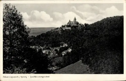 Ak Wernigerode im Harz, Panorama, Schloss