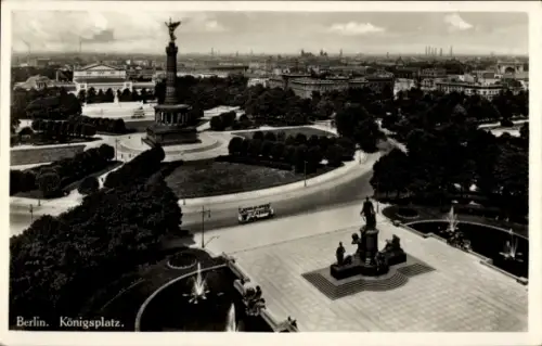 Ak Berlin Tiergarten, Königsplatz, Siegessäule, Teilansicht der Stadt