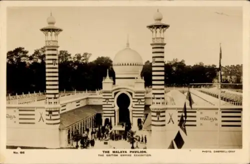 Ak Wembley London England, British Empire Exhibition, The Malaya Pavilion