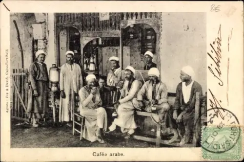 Ak Port Said Ägypten, Cafee arabe