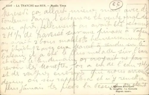 CPA La Tranche sur Mer Vendée, Moulin Vieux