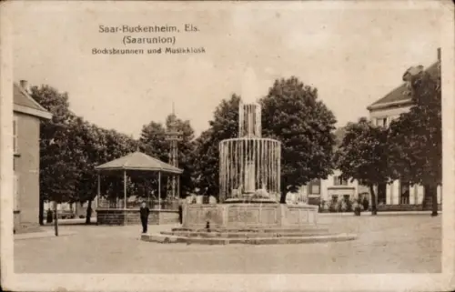 Ak Saar Bruckenheim Elsass Bas Rhin, Bocksbrunnen, Musikkiosk