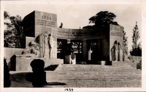 Ak Reims Marne, Denkmal, Skulpturen, 1914, 1918,  H. Royer, Paul Lefebvre