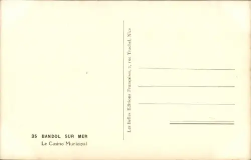 Ak Bandol sur Mer Var, Casino Municipal,  Wasser, Boote, Küstenansicht
