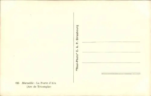 CPA Marseille Bouches du Rhône, Porte d'Aix, Arc de Triomphe
