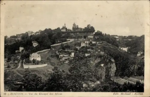 Ak Avallon Yonne, Vue du Kiosque des Alleux