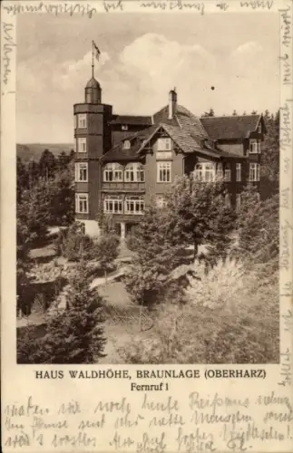Ak Braunlage im Oberharz, Haus Waldhöhe