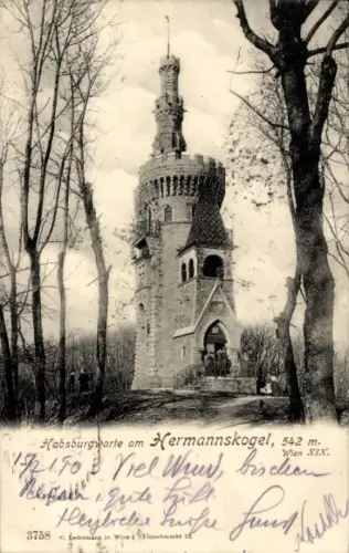 Ak Wien 19. Döbling, Hermannskogel, Habsburgwarte