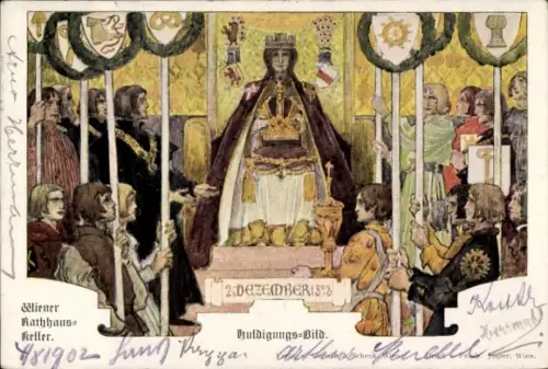 Ak Wien 1 Innere Stadt, Huldigungs-Bild im Rathauskeller