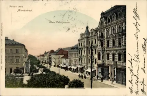 Ak Mariánské Lázně Marienbad Region Karlsbad, Obere Kaiserstraße