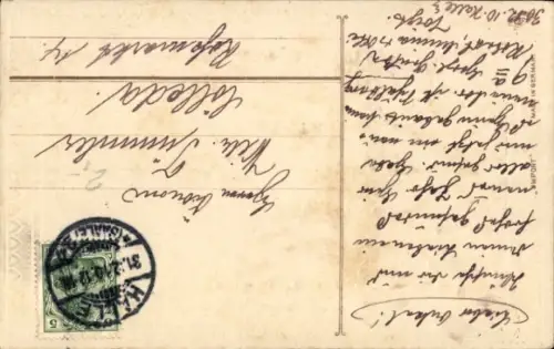 Ak Neujahr, Kranz aus Rosen