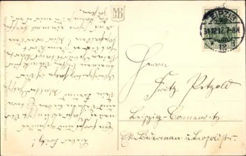 Ak Neujahr, Winterlandschaft, Kleeblätter