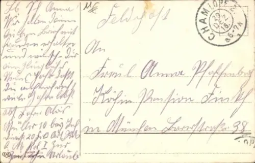 Präge Ak Neujahr, Engel in einem Automobil, Kleeblätter