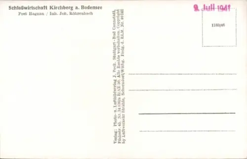 Ak Immenstaad am Bodensee, Schloss Kirchberg, Fliegeraufnahme