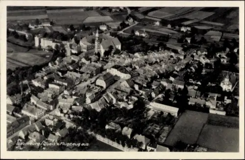 Ak Nowogrodziec Naumburg am Queis Niederschlesien, Luftaufnahme