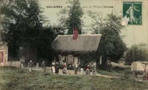 Ak Villaines Essonne, Entree du parc du Prince Jerome