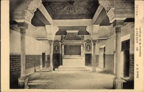 Ak Granada Andalusien Spanien, Inneres der Moschee