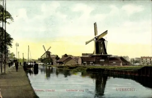 Ak Utrecht Niederlande, Leidsche weg, Molen