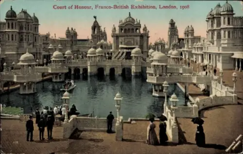 Ak London City England, Franco-British Exhibition 1908, Court of Honour