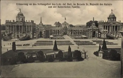 Ak Potsdam Sanssouci, Stiftungsfest, Lehr-Inf. Batl., Kaiser, Kaiserliche Familie, Potsdam