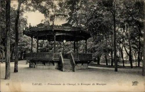 CPA Laval Mayenne, Promenade de Changé, le Kiosque de Musique