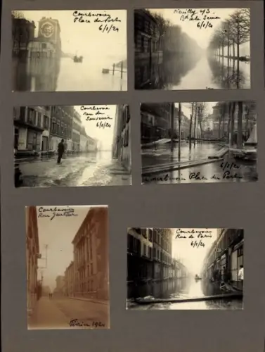 Foto Courbevoie Hauts de Seine, Hochwasser, Überschwemmte Straßen