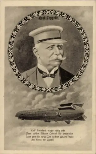 Ak Graf Zeppelin, Porträt, Luftschiff