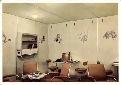 Ak Schreib- und Lesezimmer im Luftschiff Hindenburg, Zeppelin LZ 129, No. 7